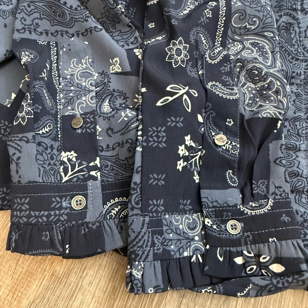 Abercrombie & Fitch Paisley Bandana Long Sleeve Drawstring Shirtdress Medium - Picture 9 of 10